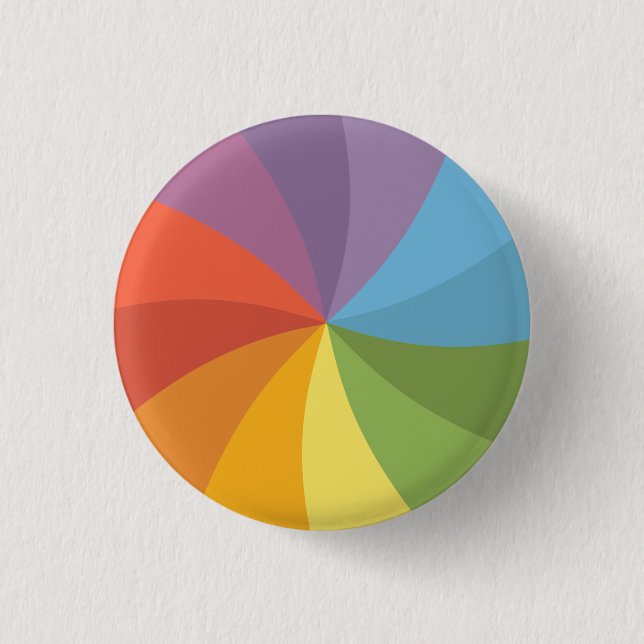 Rainbow Spinning Wheel 3 Cm Round Badge (Front)