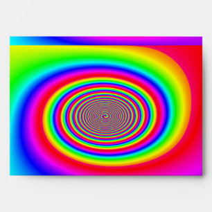 Rainbow spiral abstract design envelope