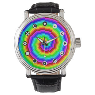 Rainbow Spiral (Binary Face) by Kenneth Yoncich Watch