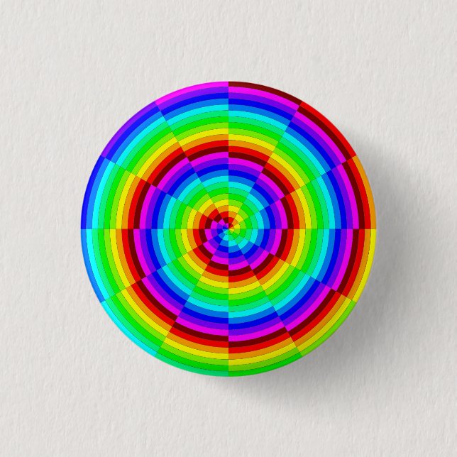 Rainbow Spiral by Kenneth Yoncich 3 Cm Round Badge (Front)