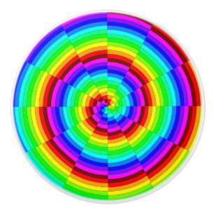 Rainbow Spiral by Kenneth Yoncich Ceramic Knob