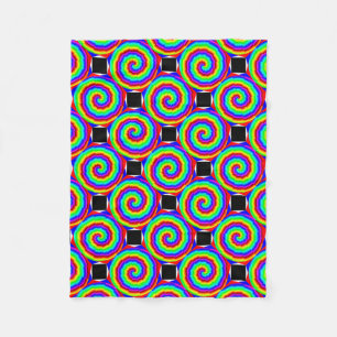 Rainbow Spiral by Kenneth Yoncich Fleece Blanket