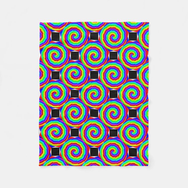 Rainbow Spiral by Kenneth Yoncich Fleece Blanket (Front)