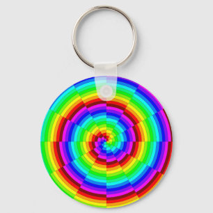 Rainbow Spiral by Kenneth Yoncich Key Ring