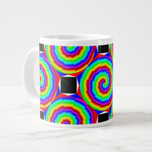 Rainbow Spiral by Kenneth Yoncich Large Coffee Mug