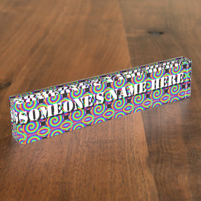 Rainbow Spiral by Kenneth Yoncich Nameplate (Side)