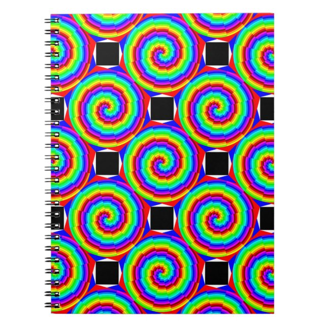 Rainbow Spiral by Kenneth Yoncich Notebook (Front)