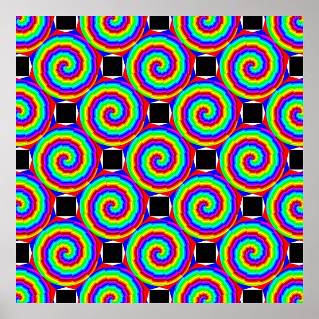 Rainbow Spiral by Kenneth Yoncich Poster (Front)