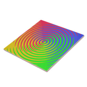 Rainbow Spiral Ceramic Tile