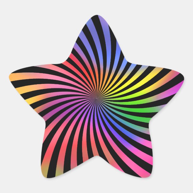 Rainbow Spiral Design: Star Sticker (Front)