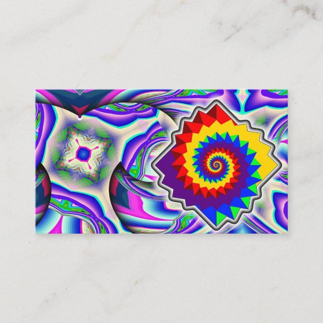 Rainbow Spiral Diamond Business Card (Front)