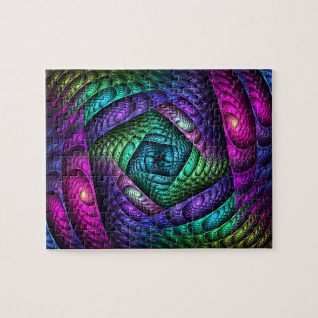 Rainbow Spiral Fractal Texture Jigsaw Puzzle (Horizontal)