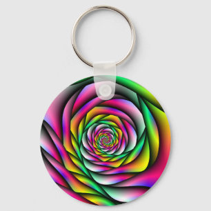 Rainbow Spiral Key Ring