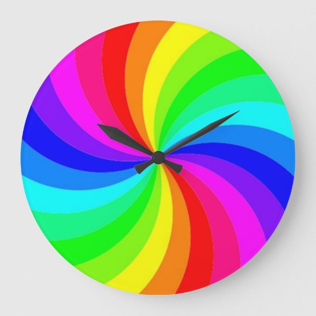 RAINBOW SPIRAL LARGE CLOCK (Front)