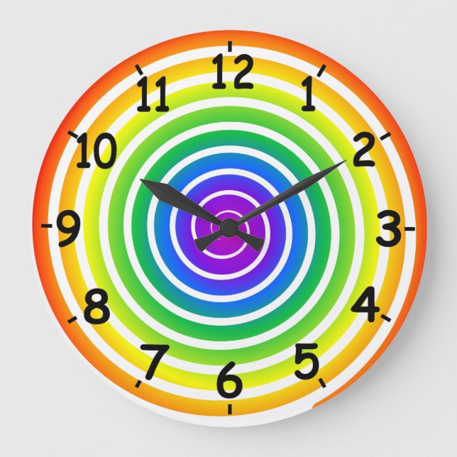 Rainbow Spiral Large Clock (Front)