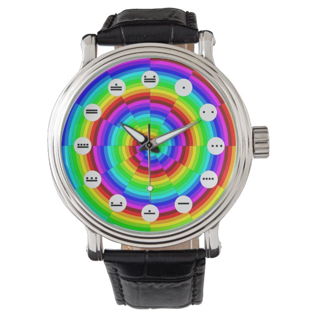 Rainbow Spiral (Mayan Face) by Kenneth Yoncich Watch (Front)