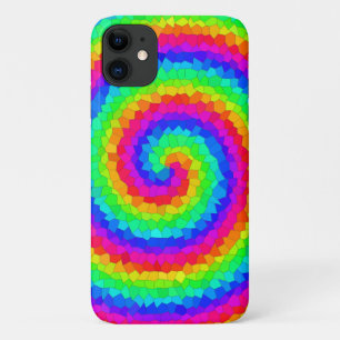 Rainbow Spiral Mosaic Tile iPhone 11 Case