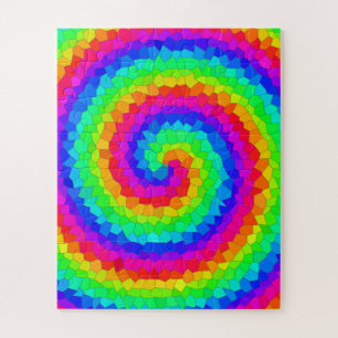 Rainbow Spiral Mosaic Tile Jigsaw Puzzle