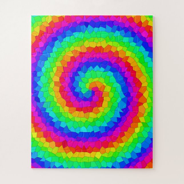 Rainbow Spiral Mosaic Tile Jigsaw Puzzle (Vertical)