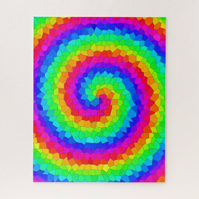 Rainbow Spiral Mosaic Tile Jigsaw Puzzle (Vertical)
