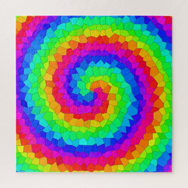 Rainbow Spiral Mosaic Tile Jigsaw Puzzle (Vertical)