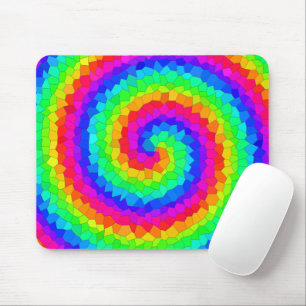 Rainbow Spiral Mosaic Tile Mouse Pad