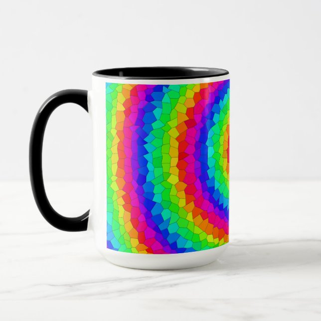 Rainbow Spiral Mosaic Tile Mug (Left)