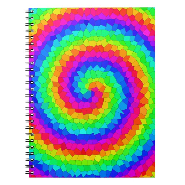 Rainbow Spiral Mosaic Tile Notebook (Front)