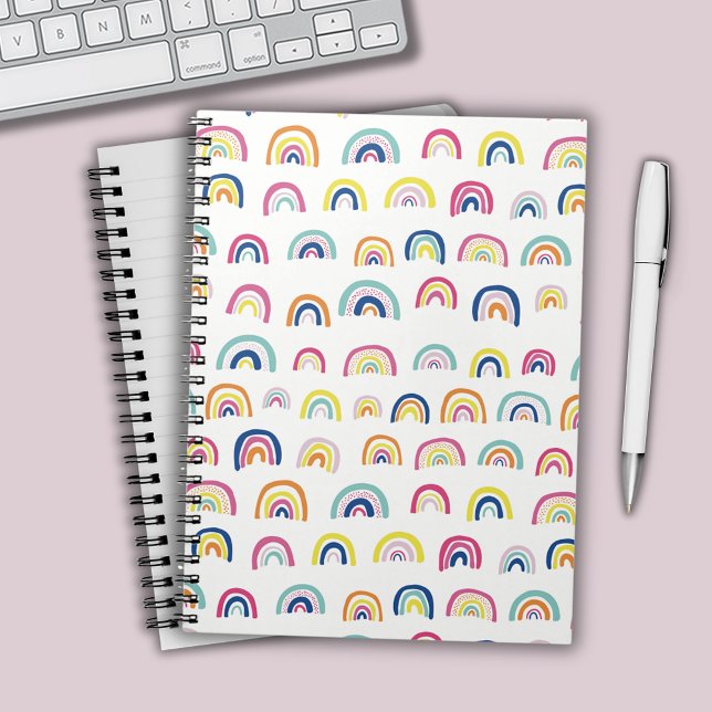Rainbow Spiral Notebook (Rainbow patterned notebook.)