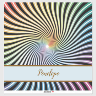 Rainbow Spiral Optical Illusion Art Custom Name