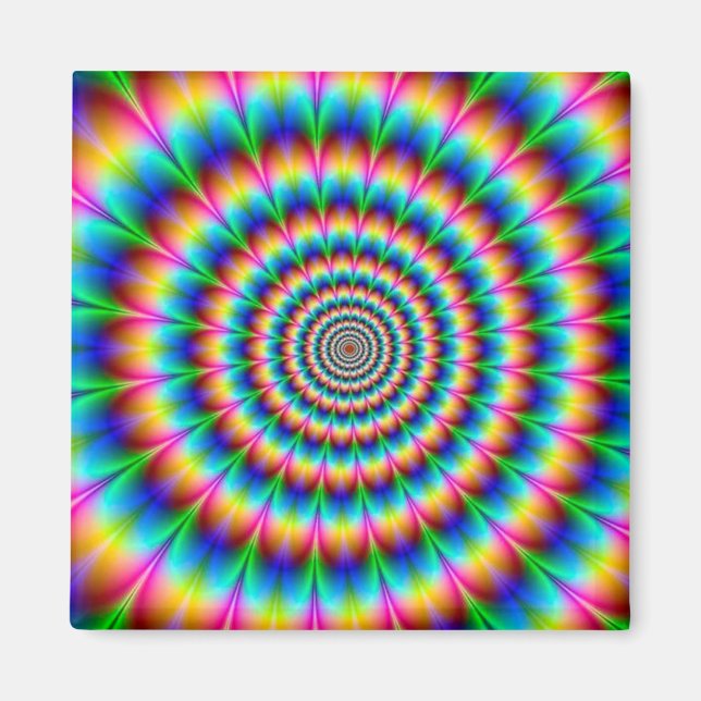 Rainbow Spiral Optical Illusion Magnet (Front)