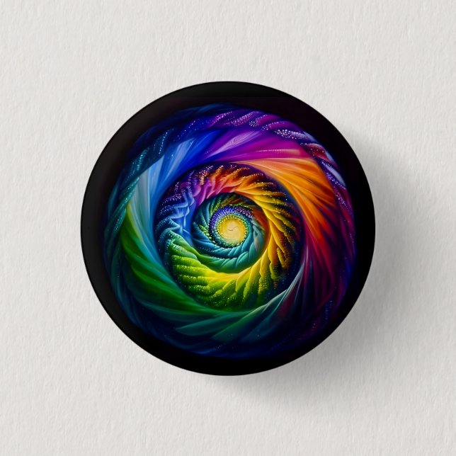 Rainbow Spiral Out 3 Cm Round Badge (Front)
