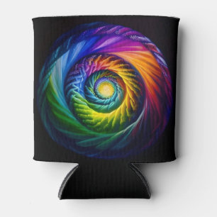 Rainbow Spiral Out Can Cooler