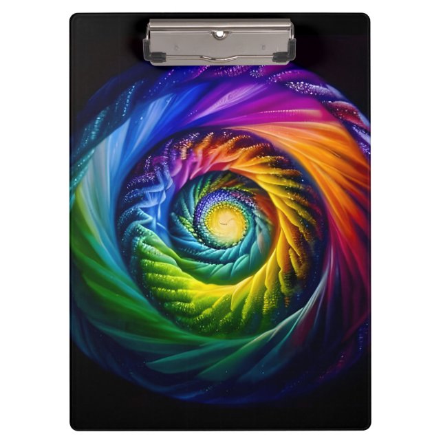 Rainbow Spiral Out Clipboard (Front)