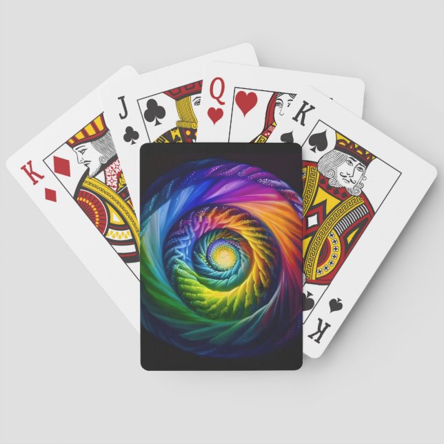 Rainbow Spiral Out Playing Cards (Back)
