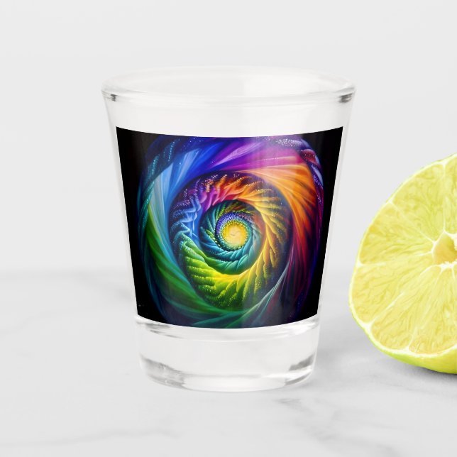 Rainbow Spiral Out Shot Glass (Front)