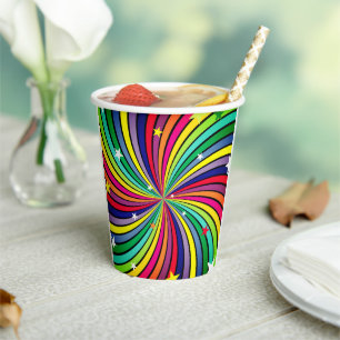 Rainbow Spiral Paper Cups