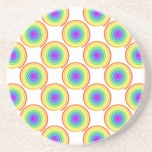 Rainbow Spiral Pattern Coaster
