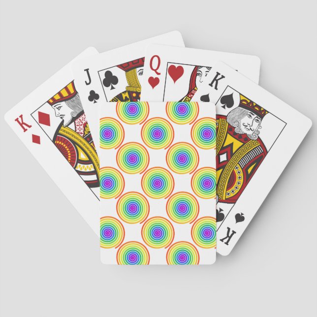 Rainbow Spiral Pattern Playing Cards (Back)