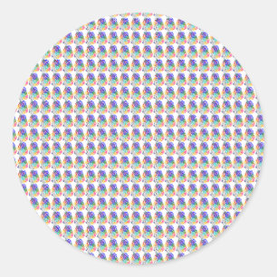 Rainbow Spiral Pattern Round Stickers