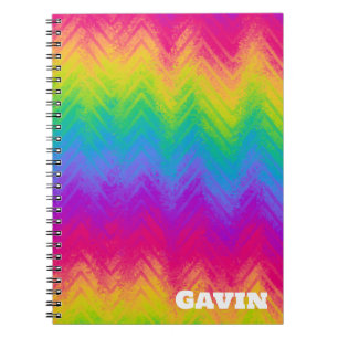 Rainbow Spiral Photo Notebook - Custom Name Design