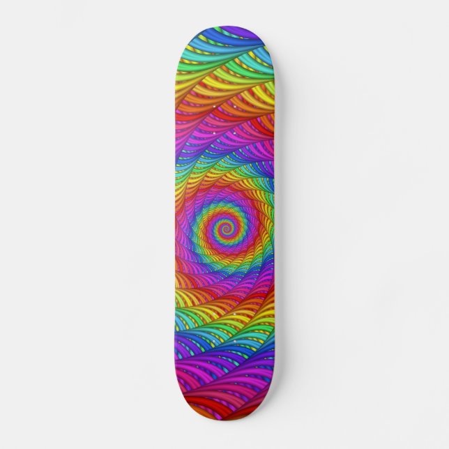 Rainbow Spiral Spikes Skateboarding Deck Skateboard (Front)