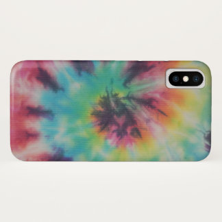 Rainbow Spiral Tie Dye fluorescent iPhone X Case
