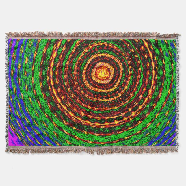 Rainbow Spiral Vortex – Premium Woven Blanket (Front)