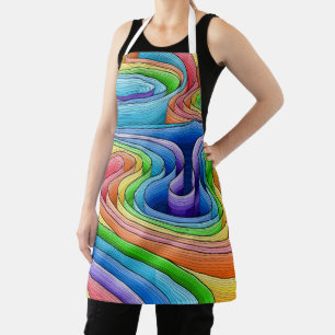 Rainbow spirals pattern apron
