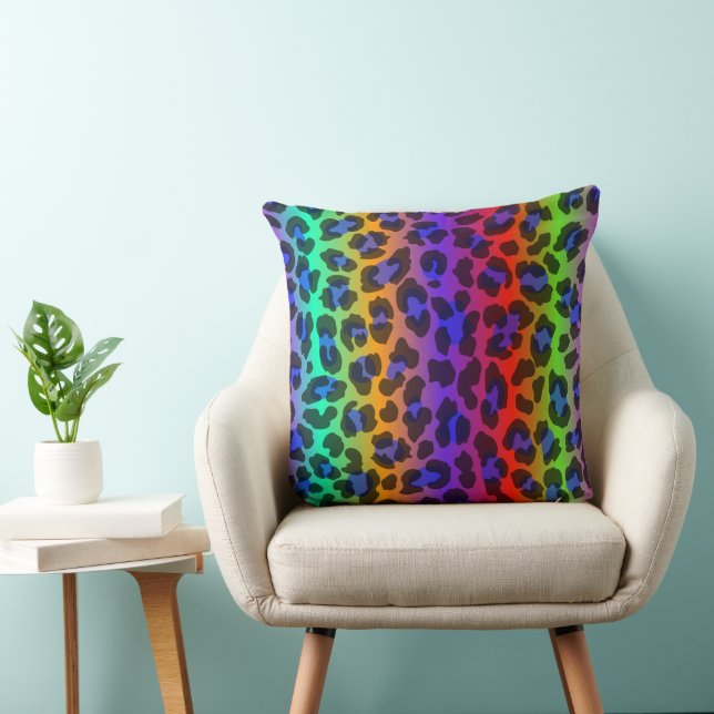 Rainbow Splash 20x20 Throw Pillow (Chair)