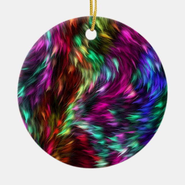 Rainbow Splash Ceramic Ornament (Front)
