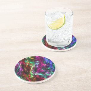 Rainbow Splash Glass Coaster