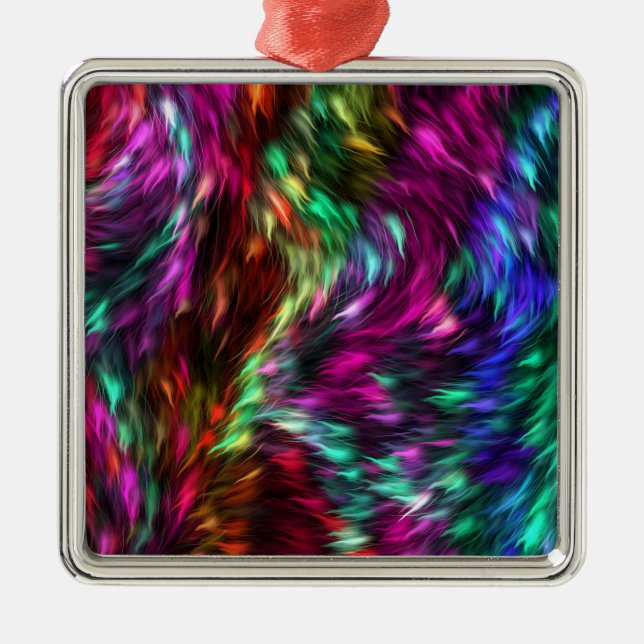Rainbow Splash Metal Ornament (Front)