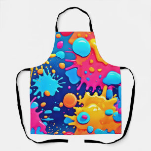 Rainbow Splash Paint Art Apron